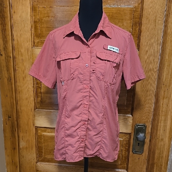 Magellan Outdoors Tops - Magellan Outdoors Cabincore Pink Short Sleeve Fishing Shirt S